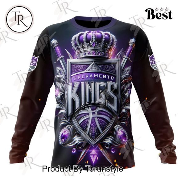 NBA Sacramento Kings Special Realistic Team Logo Design Hoodie