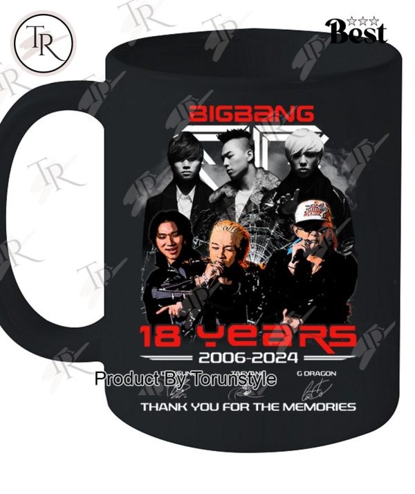 Big Bang 18 Years 2006-2024 Thank You For The Memories T-Shirt