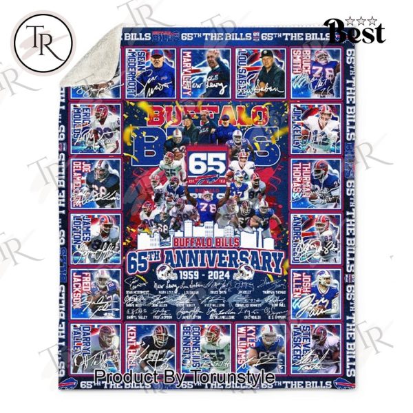 Buffalo Bills 65th Anniversary 1959-2024 Fleece Blanket