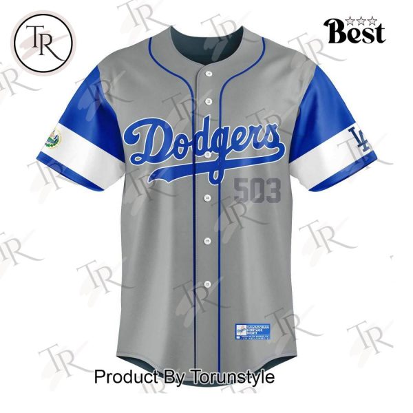 Los Angeles Dodgers Salvadoran Heritage Night Salvador Baseball Jersey