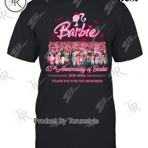 65th Anniversary Of Barbie 1959-2024 Thank You For The Memories T-Shirt