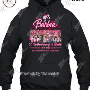 65th Anniversary Of Barbie 1959-2024 Thank You For The Memories T-Shirt