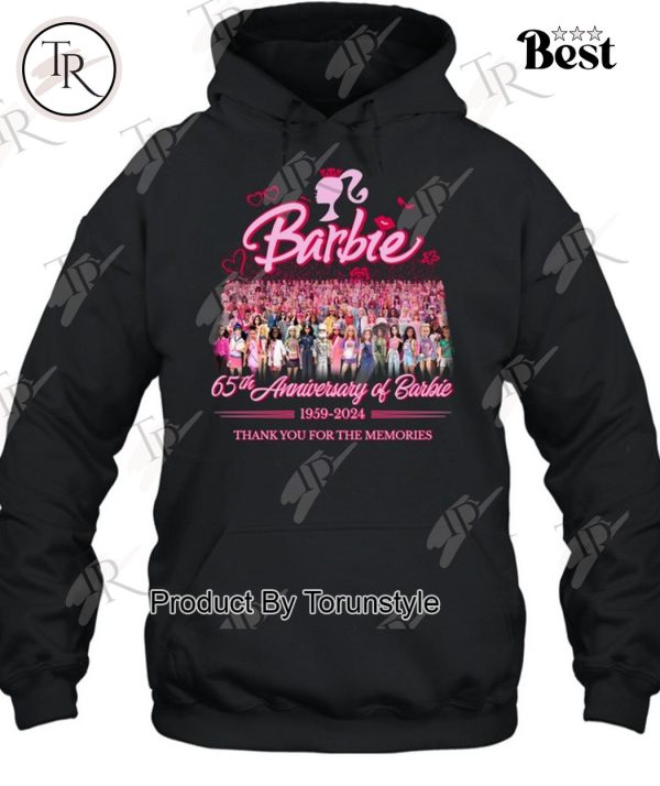 65th Anniversary Of Barbie 1959-2024 Thank You For The Memories T-Shirt