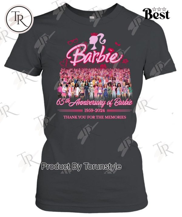 65th Anniversary Of Barbie 1959-2024 Thank You For The Memories T-Shirt