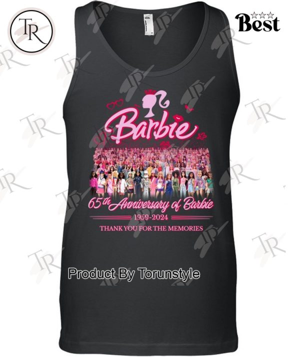 65th Anniversary Of Barbie 1959-2024 Thank You For The Memories T-Shirt