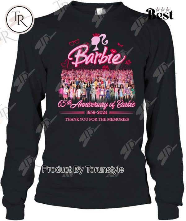 65th Anniversary Of Barbie 1959-2024 Thank You For The Memories T-Shirt