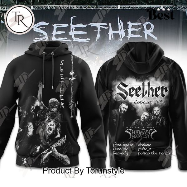 Seether Concert 2024 With Special Guest Shaman Harvest Hoodie