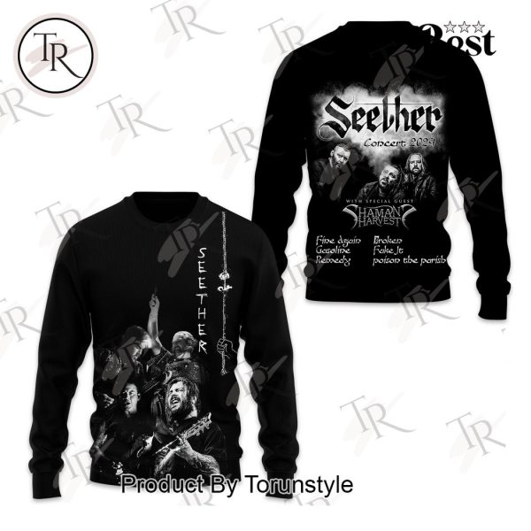 Seether Concert 2024 With Special Guest Shaman Harvest Hoodie