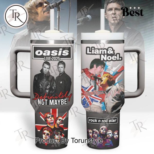 Oasis Live 2025 Definitely Maybe Liam & Noel 40oz Tumbler