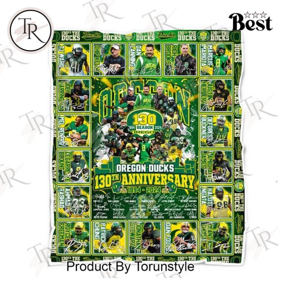 Oregon Ducks 130th Anniversary 1894-2024 Fleece Blanket