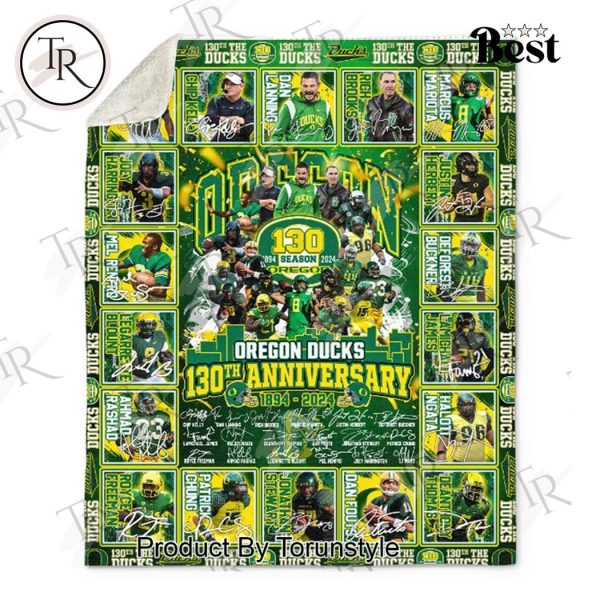 Oregon Ducks 130th Anniversary 1894-2024 Fleece Blanket