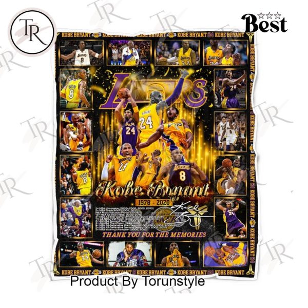 Kobe Bryant 1978-2024 Mamba Forever Thank You For The Memories Fleece Blanket