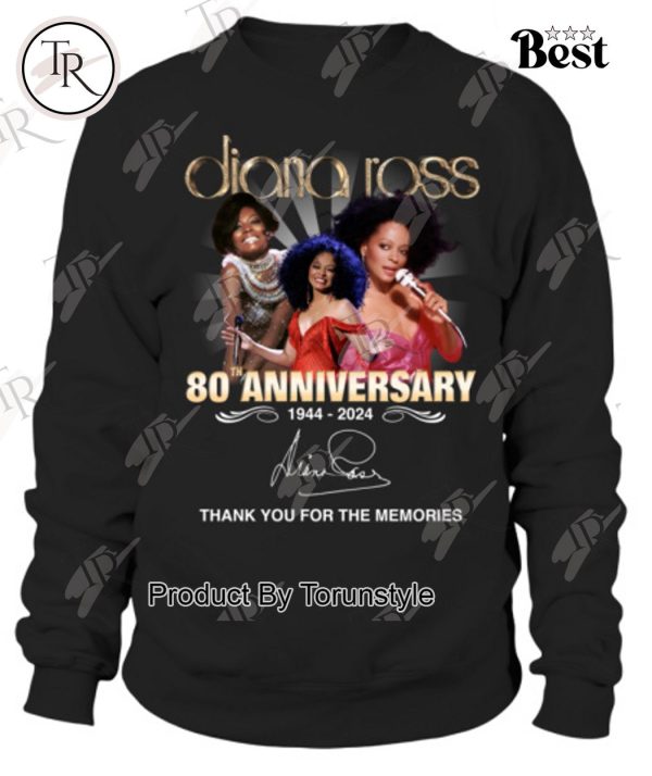 Diana Ross 80th Anniversary 1944-2024 Thank You For The Memories T-Shirt