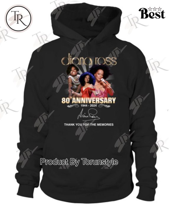 Diana Ross 80th Anniversary 1944-2024 Thank You For The Memories T-Shirt