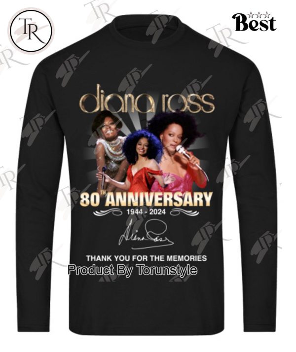 Diana Ross 80th Anniversary 1944-2024 Thank You For The Memories T-Shirt