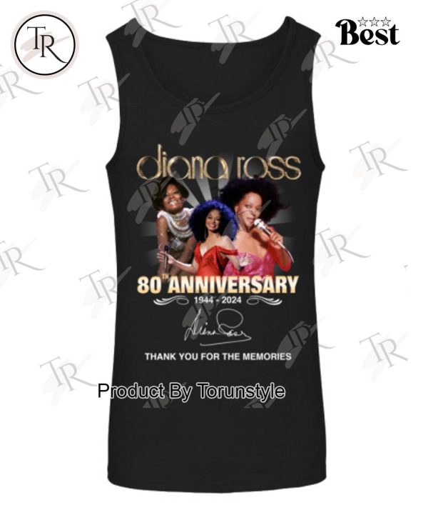 Diana Ross 80th Anniversary 1944-2024 Thank You For The Memories T-Shirt