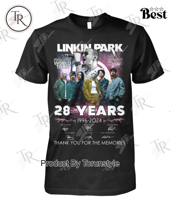 Linkin Park From Zero World Tour 28 Years 1996-2024 Thank You For The Memories T-Shirt