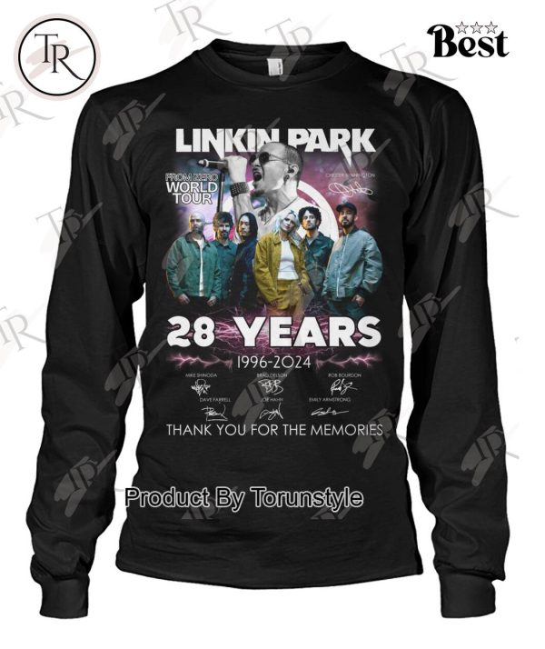 Linkin Park From Zero World Tour 28 Years 1996-2024 Thank You For The Memories T-Shirt