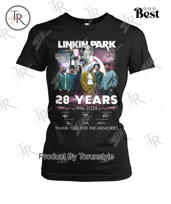 Linkin Park From Zero World Tour 28 Years 1996-2024 Thank You For The Memories T-Shirt