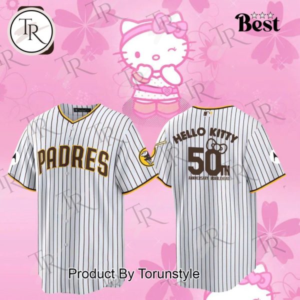 San Diego Padres X Hello Kitty 50th Anniversary Bobblehead Baseball Jersey