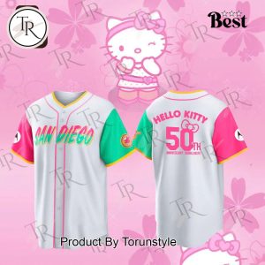 San Diego Padres Celebrate Hello Kitty’s 50th Anniversary Baseball Jersey