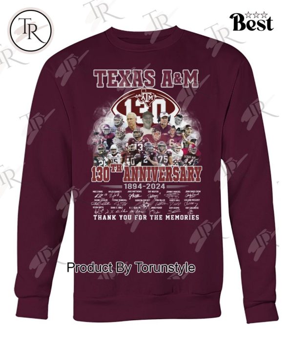 Texas A&M 130th Anniversary 1984-2024 Thank You For The Memories T-Shirt