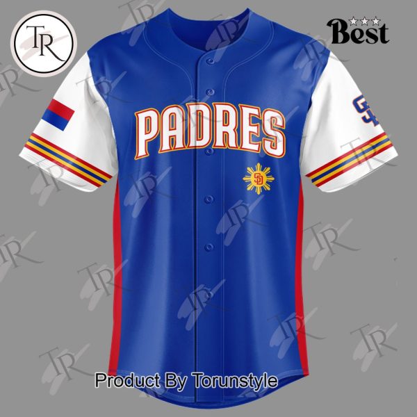 San Diego Padres Filipino Heritage Night Baseball Jersey – Navy