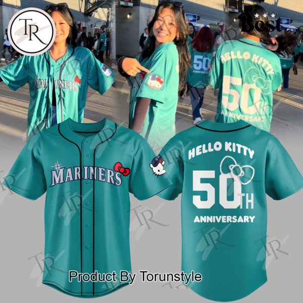 Seattle Mariners Hello Kitty 50th Anniversary Baseball Jersey