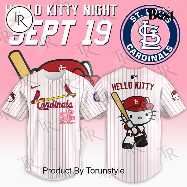 St. Louis Cardinals x Hello Kitty Night Sept 19 50th Anniversary Baseball Jersey