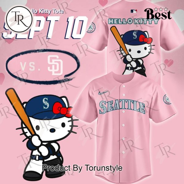 Seattle Mariners x Hello Kitty Night September 10th Baseball Jersey – Pink