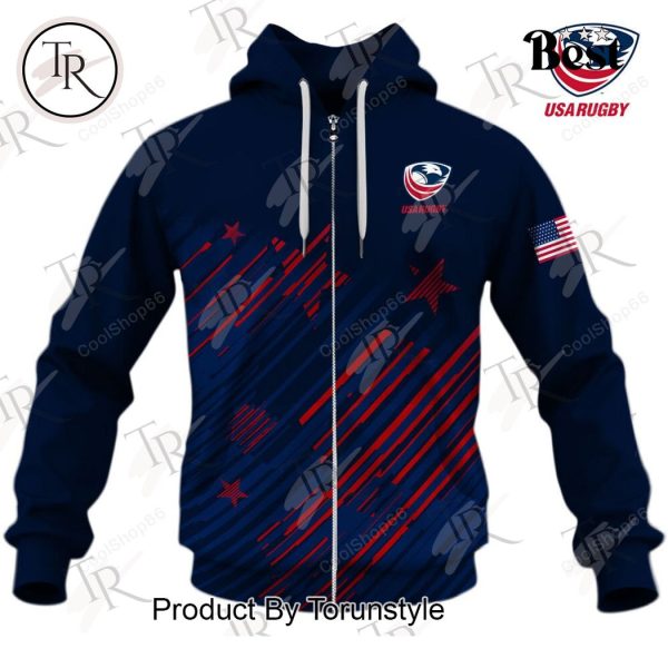 USA Rugby Home Jersey Style Hoodie