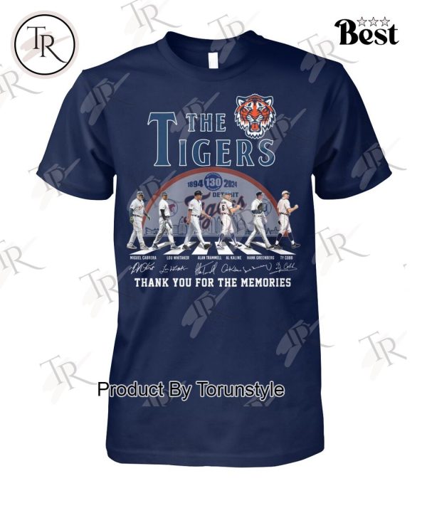 Detroit Tigers 130 Years Of 1894-2024 Thank You For The Memories T-Shirt