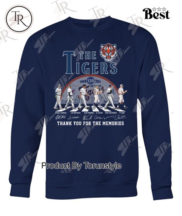 Detroit Tigers 130 Years Of 1894-2024 Thank You For The Memories T-Shirt