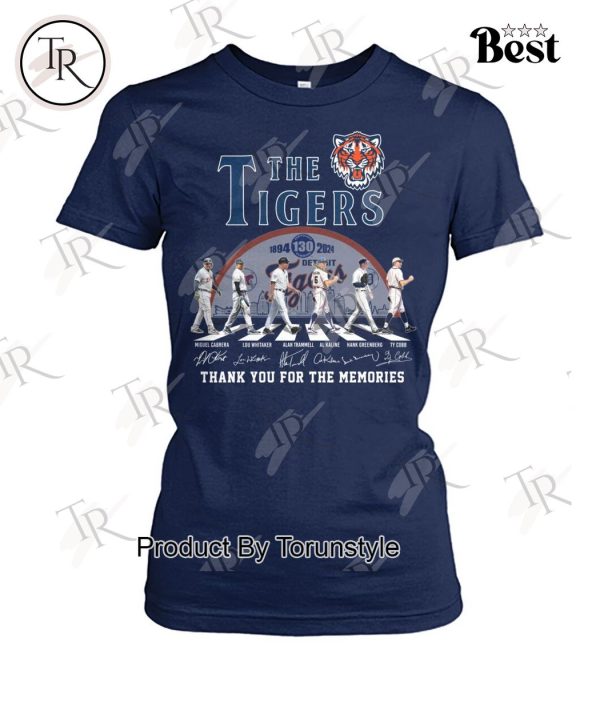 Detroit Tigers 130 Years Of 1894-2024 Thank You For The Memories T-Shirt