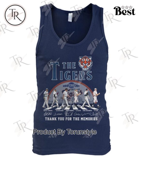 Detroit Tigers 130 Years Of 1894-2024 Thank You For The Memories T-Shirt