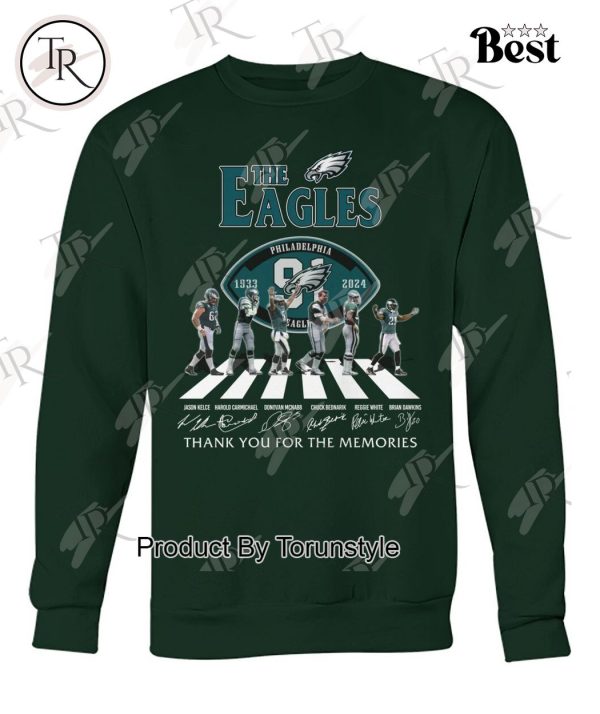 The Eagles 91 Years Of 1933-2024 Philadelphia Eagles Thank You For The Memories T-Shirt