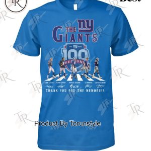 The New York Giants 100 Seasons Thank You For The Memories T-Shirt