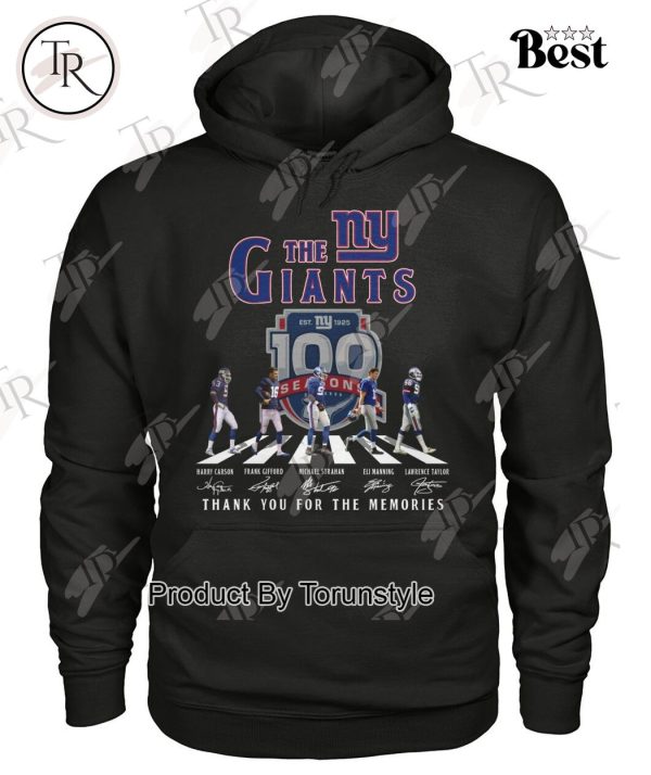 The New York Giants 100 Seasons Thank You For The Memories T-Shirt