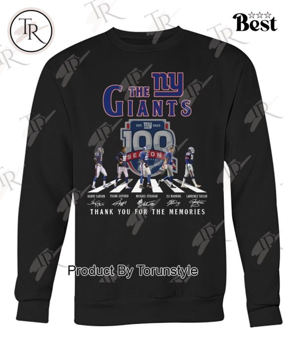 The New York Giants 100 Seasons Thank You For The Memories T-Shirt