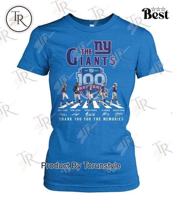 The New York Giants 100 Seasons Thank You For The Memories T-Shirt