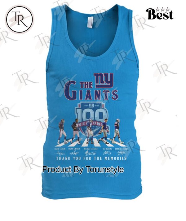 The New York Giants 100 Seasons Thank You For The Memories T-Shirt