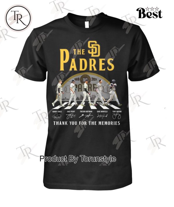 The Padres 55 Years Of 1969-2024 San Diego Padres Thank You For The Memories T-Shirt