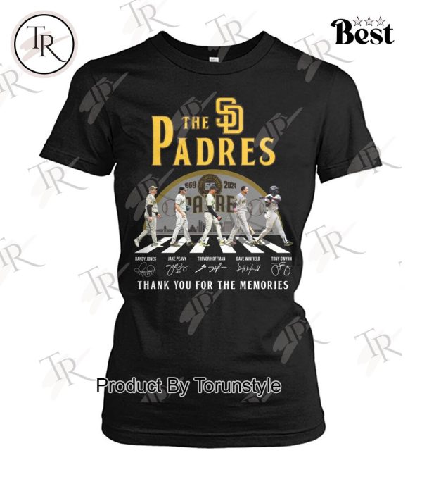 The Padres 55 Years Of 1969-2024 San Diego Padres Thank You For The Memories T-Shirt