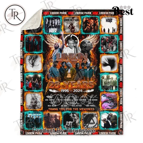 Linkin Park 28 Years 1996 – 2024 Thank You For The Memories Fleece Blanket