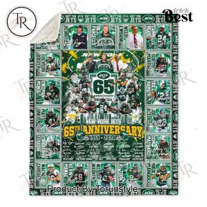 New York Jets 65th Anniversary 1959 – 2024 Fleece Blanket