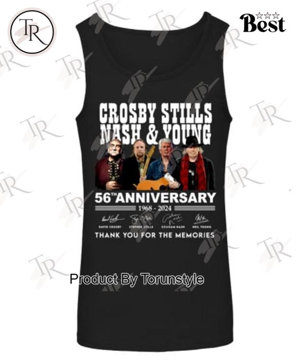 Crosby, Stills, Nash & Young 56th Anniversary 1968 – 2024 Thank You For The Memories T-Shirt