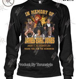 In Memory Of James Earl Jones January 17. 1931 – September 9. 2024 Thank You For The Memories T-Shirt