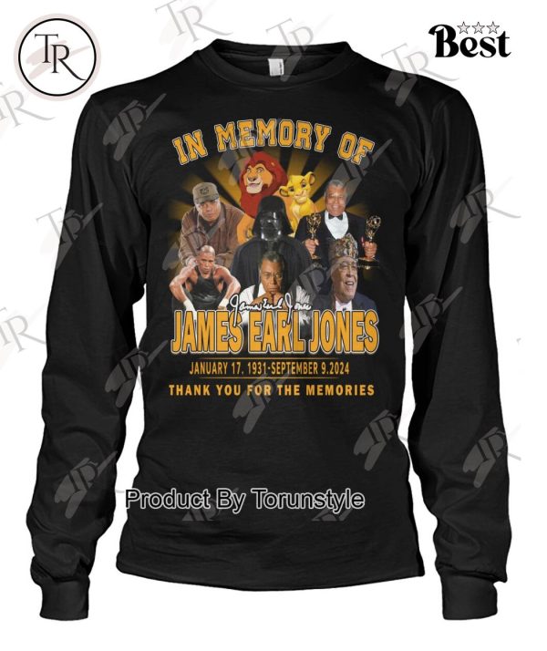 In Memory Of James Earl Jones January 17. 1931 – September 9. 2024 Thank You For The Memories T-Shirt