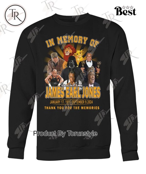 In Memory Of James Earl Jones January 17. 1931 – September 9. 2024 Thank You For The Memories T-Shirt