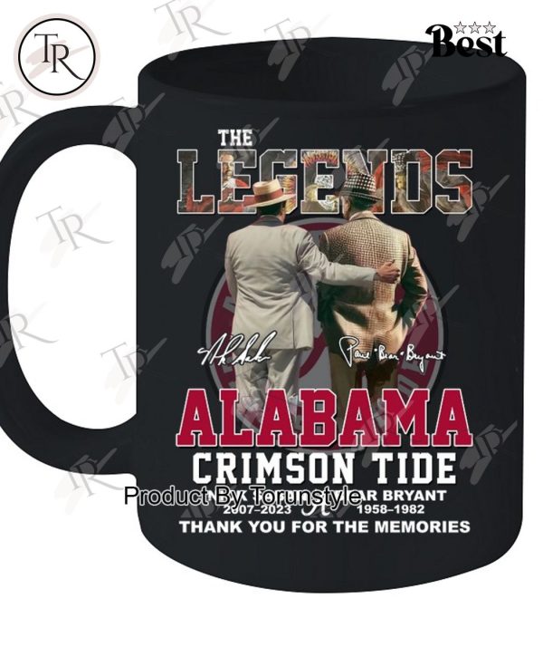 The Legends Alabama Crimson Tide Nick Saban & Bear Bryant Thank You For The Memories T-Shirt